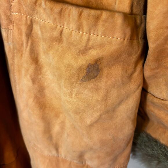 Vintage Original Lapin Italy Orange Suede Rabbit Fur Penny Lane Coat 44/US12 - Picture 15 of 16